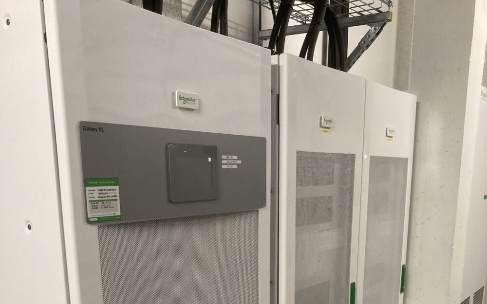 A Schneider Electric Galaxy VL UPS, at the heart of the data center's electrical power protection system..