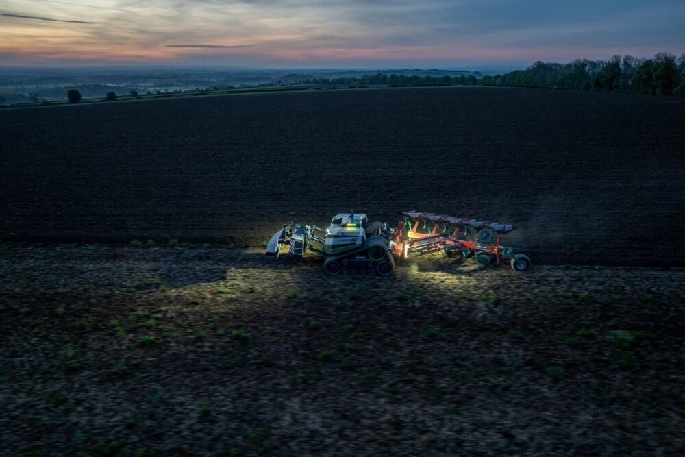 AgXeed tractor in the night