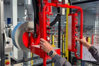 Image Dalmec Industrial Manipulator for Safe and Efficient Handling of Plastic Film Reels