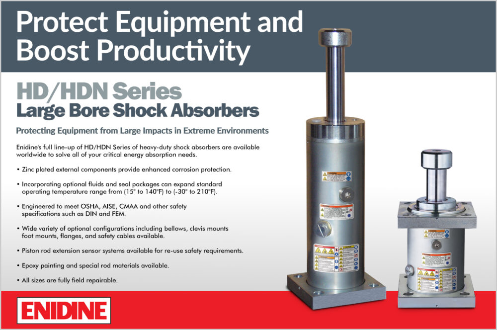 Enidine’s Heavy-Duty Shock Absorbers Protect Industrial Equipment
