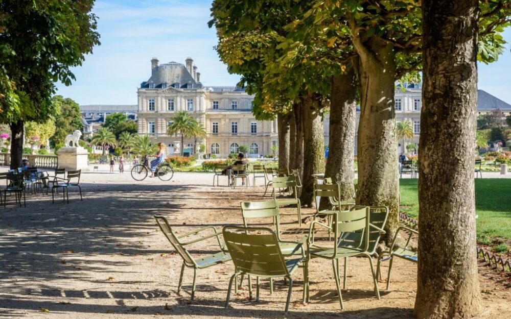 Fermob chairs in Jardin du Luxembourg, Paris