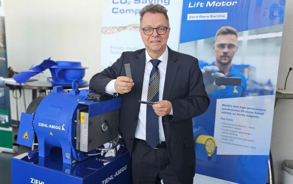 Image At Hannover Messe Press Preview, ZIEHL-ABEGG Unveils Rare-Earth-Free Lift Motor with Ferrite Magnets