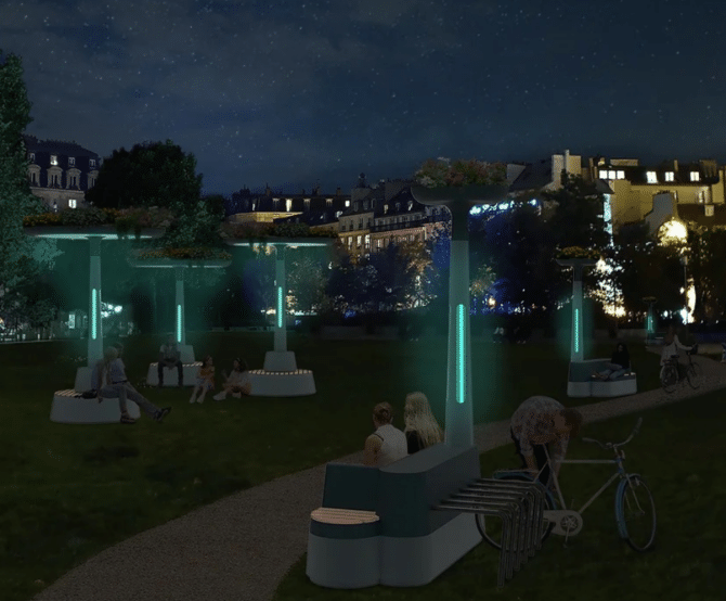 Image Harnessing Bioluminescence for Sustainable Urban Lighting